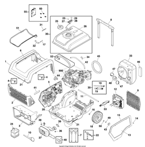 Main Unit Diagram and Parts List for 030852-01  Briggs and Stratton Generator